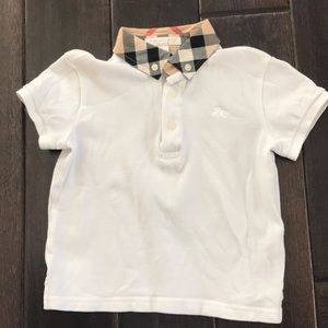 Boys Burberry white polo shirt